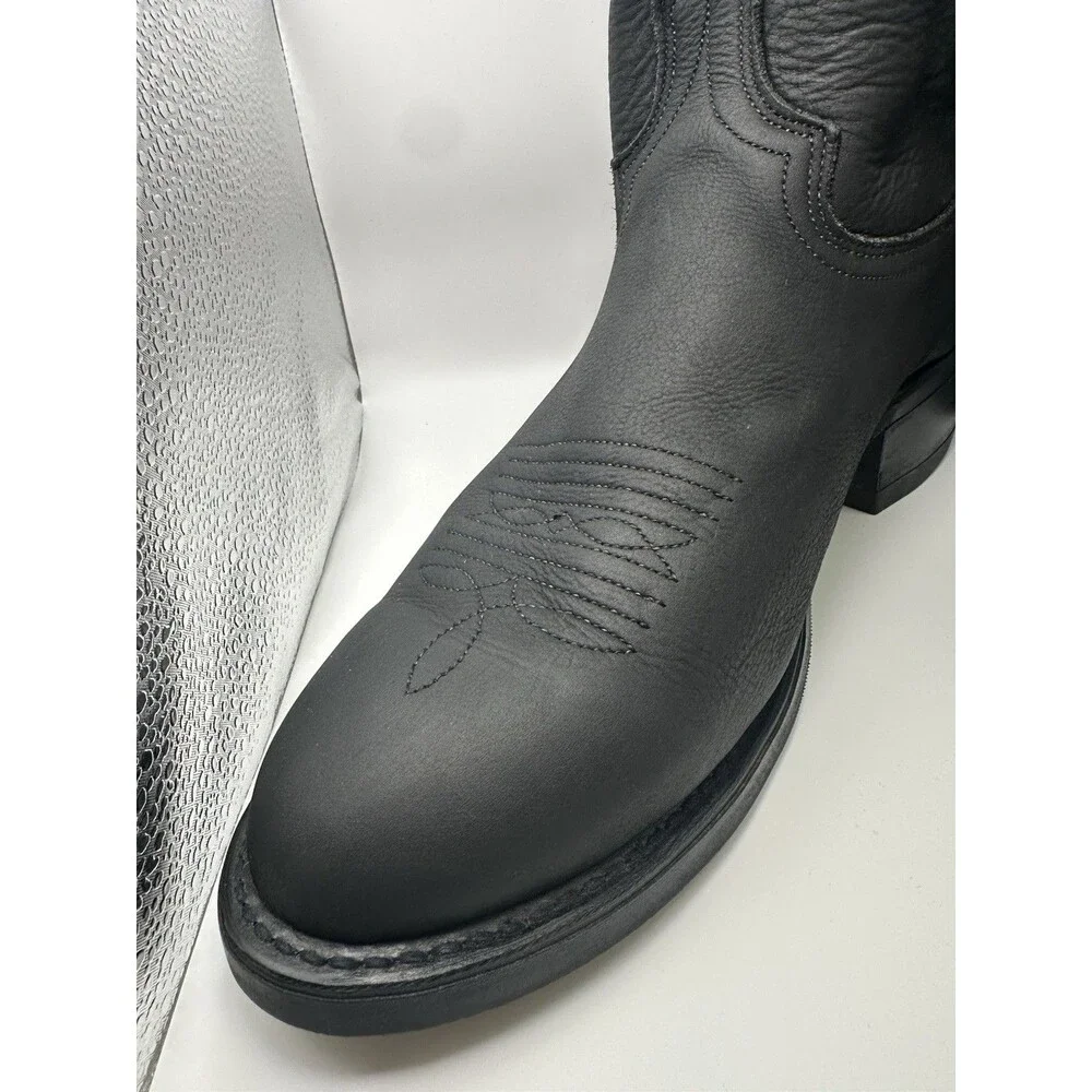 ABILENE BOOTS Rocky Ridge leather cowboy boots M's 10 D USA Black EUC USA